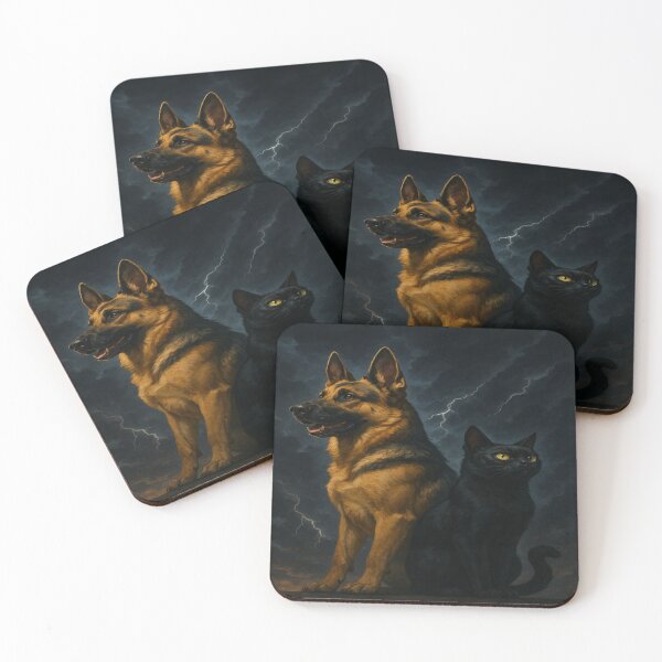 Item preview, Heroic Duo – Cat and Dog Superheroes designed and sold by Enchanting Art Vista.