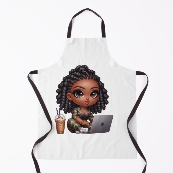 Item preview, Afro Hair Girl Working on Computer designed and sold by Lulunza.