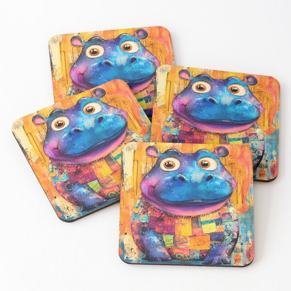 Item preview, Colorful Hippo - Safari Wall Art designed and sold by PawPrintStyles.