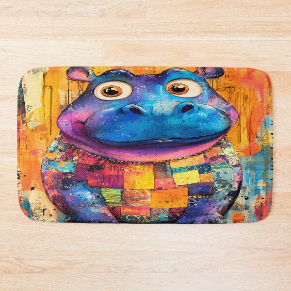 Item preview, Colorful Hippo - Safari Wall Art designed and sold by PawPrintStyles.