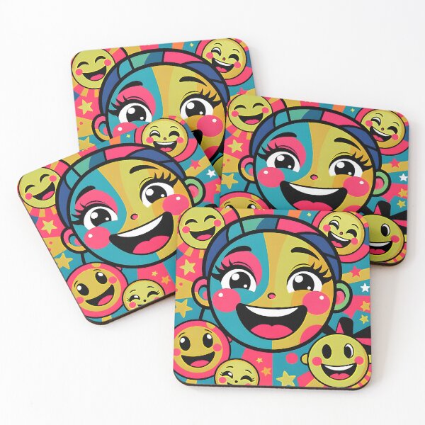 Item preview, Girl with a big smile, surrounded by emoticons designed and sold by Marcu Ioachim.