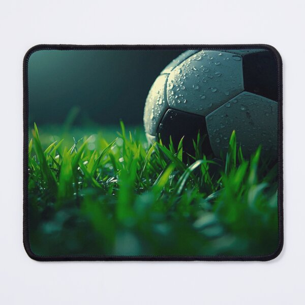 Item preview, Rain-Kissed Soccer Ball on Fresh Green Grass designed and sold by VISTRAS.