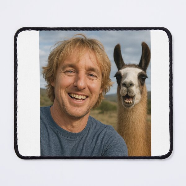 Item preview, Owen Wilson llama selfie photobomb birthday funny prank meme gift weird designed and sold by CheeseBlueprint.
