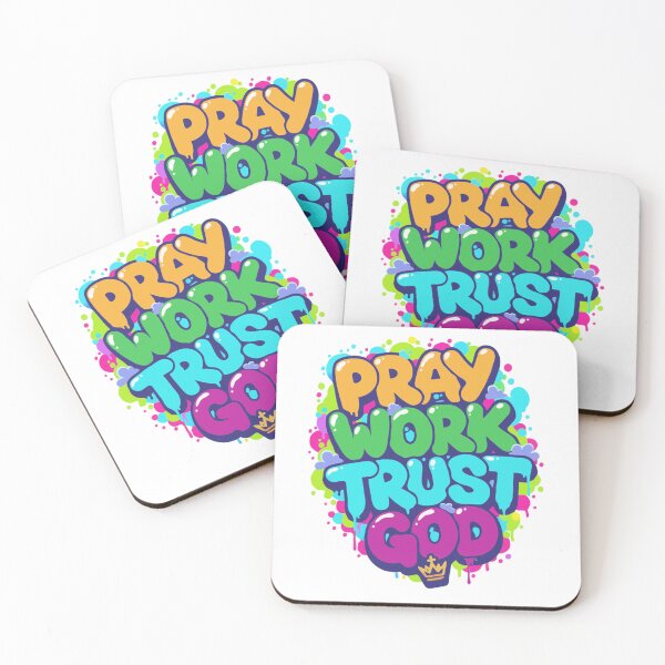 Item preview, Pray Work Trust God – Colorful Christian  designed and sold by The Real Life Symphony.