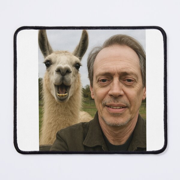 Item preview, Steve Buscemi llama selfie photobomb birthday funny prank meme gift weird designed and sold by CheeseBlueprint.