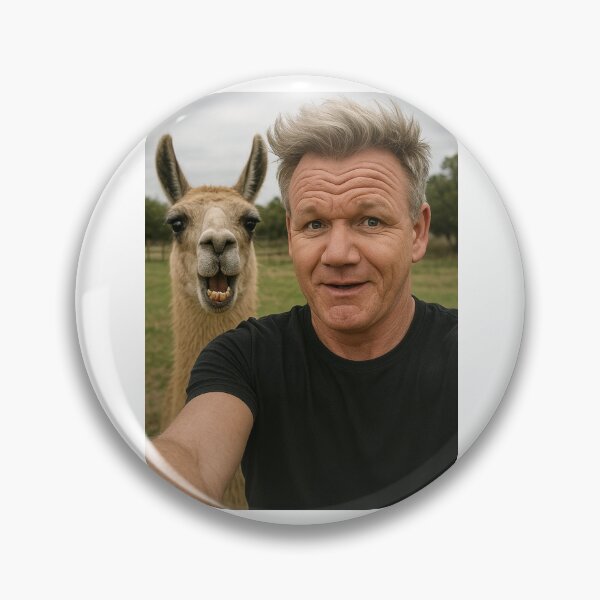 Item preview, Gordon ramsay llama selfie photobomb birthday funny prank meme gift weird designed and sold by CheeseBlueprint.