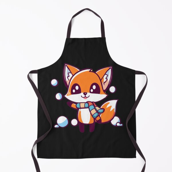 Item preview, Chibi Kawaii Fox with Snowballs | Cute Anime Winter Fox in Scarf | Funny Holiday Art designed and sold by ColorSplash123.