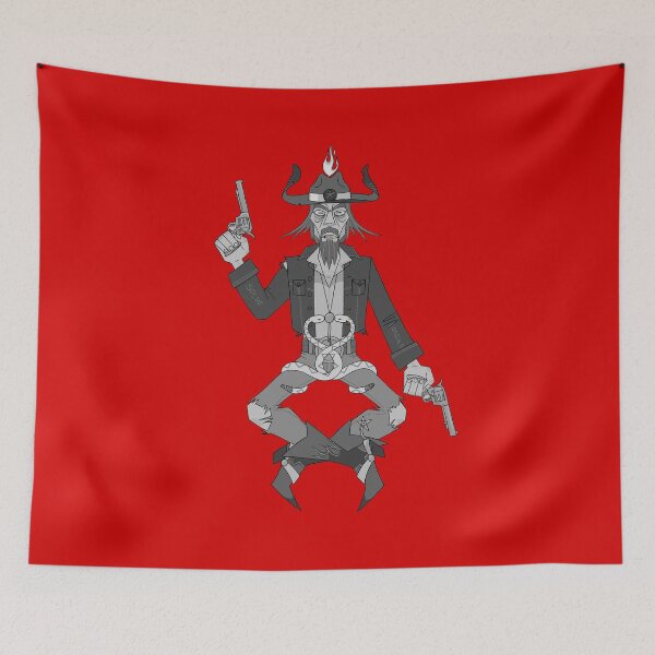 Aperçu de l'œuvre Cowboy Baphomet V3 (variante rouge) créée et vendue par gates2hell.