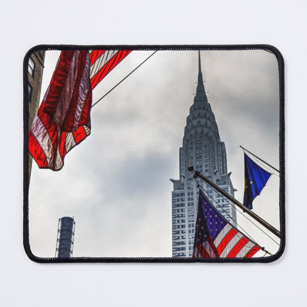 Item preview, American Flags and The Chrysler Building in Urban Landscape designed and sold by Paul Thompson Photography.