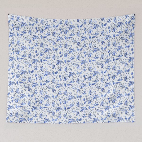 Item preview, Blue Watercolor Gzhel Style Floral Seamless Pattern designed and sold by RGShirtWorks.