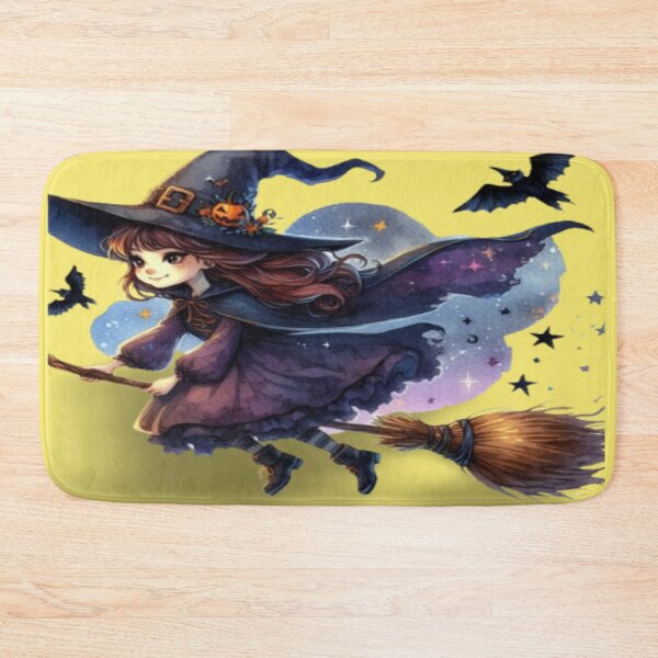 Item preview, Magical Halloween night: A witch flies on her broom through the starry sky designed and sold by FotoworldEdel.