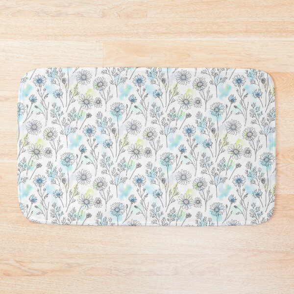 Item preview, Wildflower Line Art Seamless Pattern with Watercolor Wash designed and sold by ML-Media.
