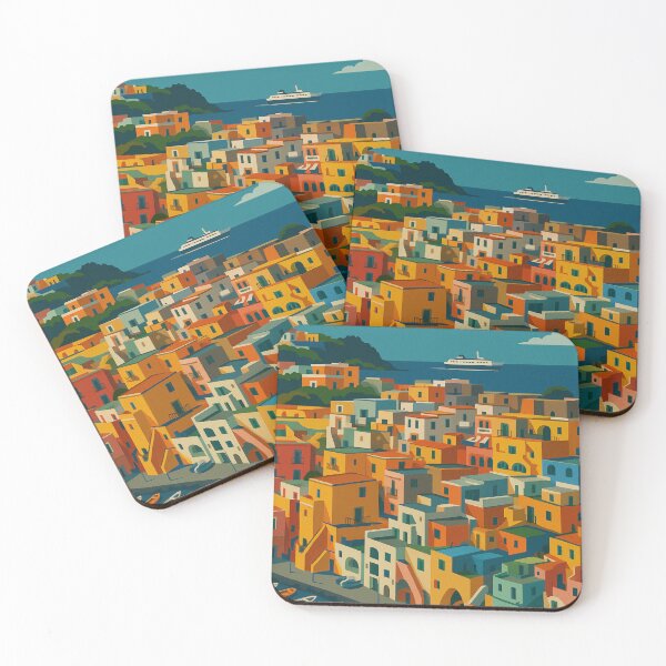 Item preview, Procida Italy Vintage Travel Poster - Coastal Wall Art & Stickers designed and sold by artecomm.
