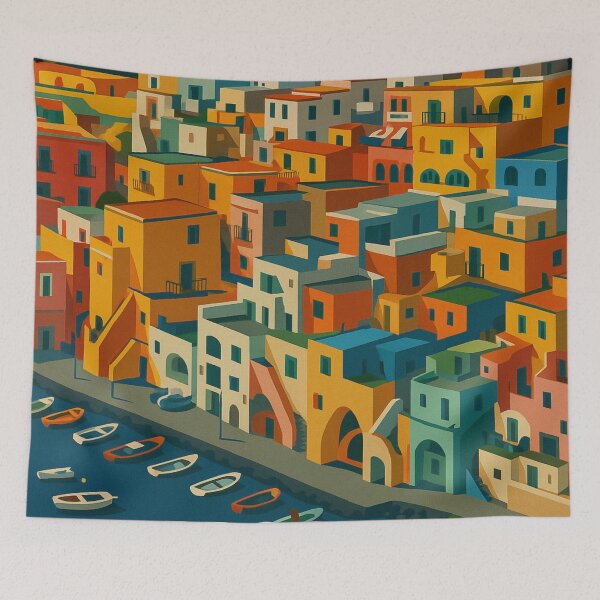 Item preview, Procida Italy Vintage Travel Poster - Coastal Wall Art & Stickers designed and sold by artecomm.
