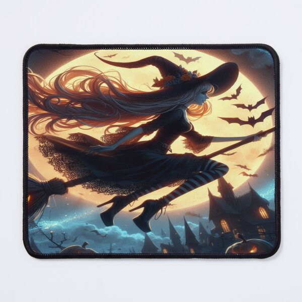 Item preview, Magical Halloween night: A witch flies on her broom through the starry sky designed and sold by FotoworldEdel.