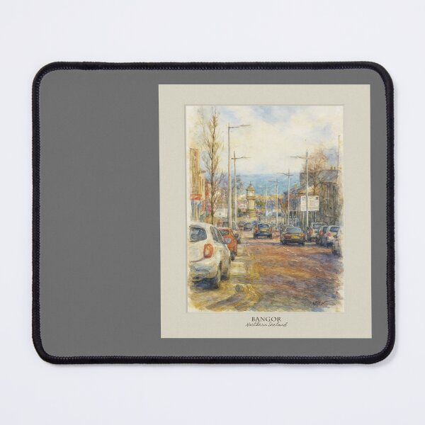 Item preview, My watercolor of the town where live, the main street with a view of the sea designed and sold by miro-bob-design.