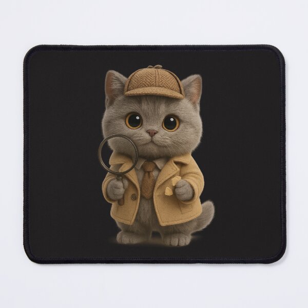 Item preview, Cute Detective Cat - Fluffy British Shorthair Cat with Magnifying Glass designed and sold by Moons Studio.
