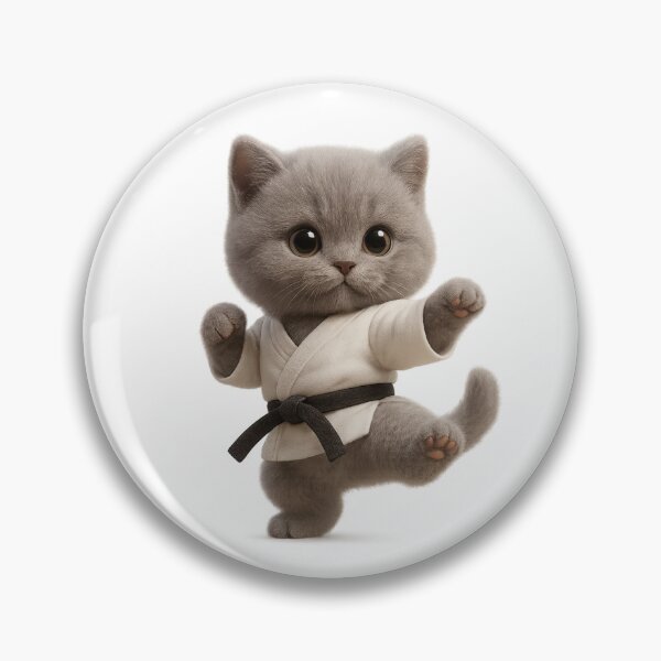 Item preview, Cute Karate Cat - Adorable Grey British Shorthair in Karate Uniform designed and sold by Moons Studio.