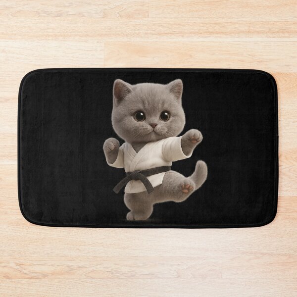 Item preview, Cute Karate Cat - Adorable Grey British Shorthair in Karate Uniform designed and sold by Moons Studio.
