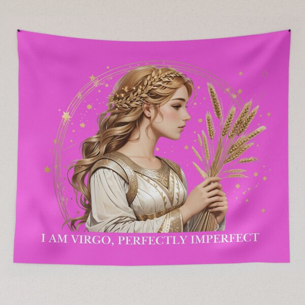 Item preview, Virgo Zodiac – Graceful Maiden Line Art designed and sold by Nuvra Clothing.