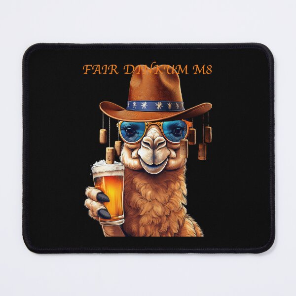Item preview, Fair Dinky Mate: A simple design of a camel enjoying a cool beer. designed and sold by Grang Art Artistic Designs.