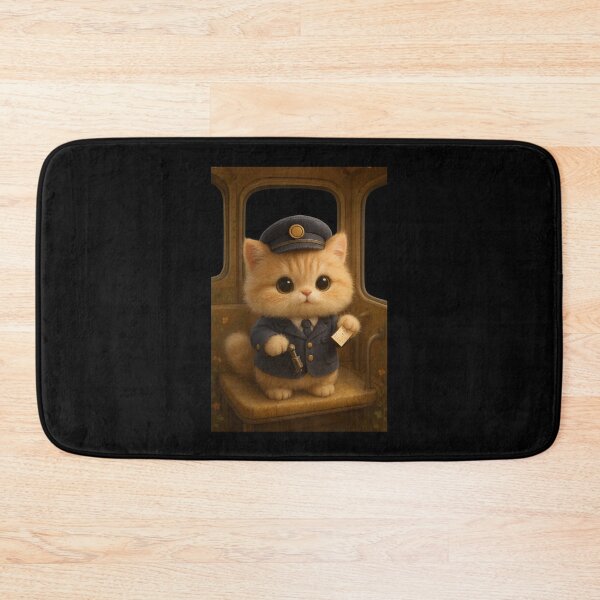 Item preview, Cute Fluffy Kitten Neo Bus Conductor - Cute Japanese Cottagecore 3D Art designed and sold by Moons Studio.