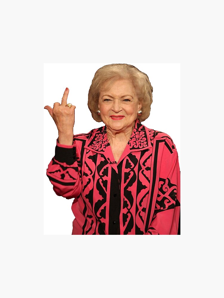Thumbnail 3 of 3, Magnet, Betty White middle finger designed and sold by sallygr4.