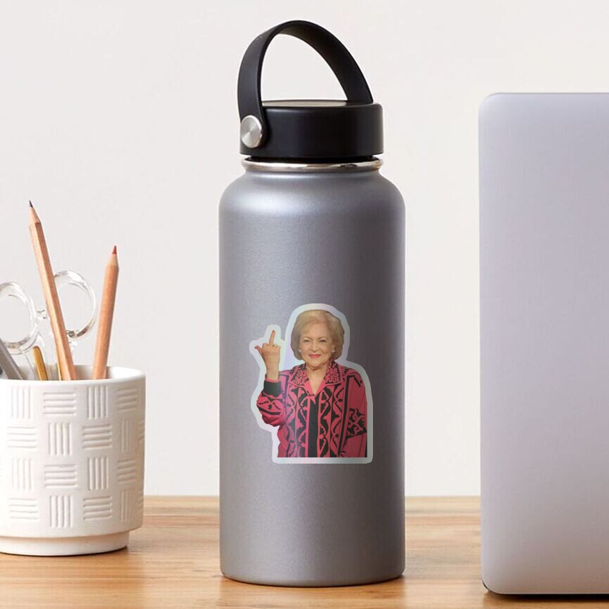 Betty White middle finger | Sticker