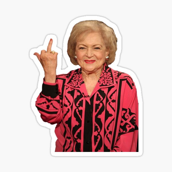 Betty White middle finger Sticker