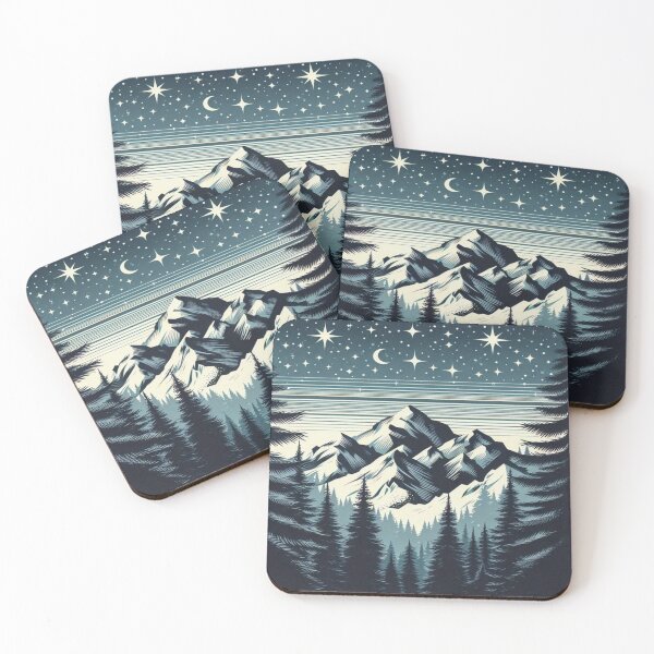 Item preview, Pine forest and mountains: snowflakes in the winter landscape designed and sold by FotoworldEdel.