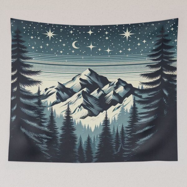 Item preview, Pine forest and mountains: snowflakes in the winter landscape designed and sold by FotoworldEdel.