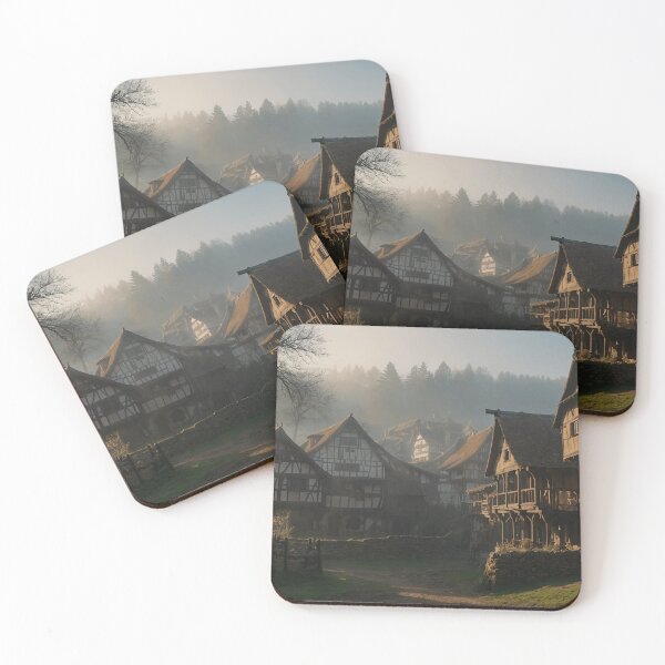Item preview, Foggy Timber-Framed Medieval Village - Backlit and Rustic designed and sold by athanasioungr.