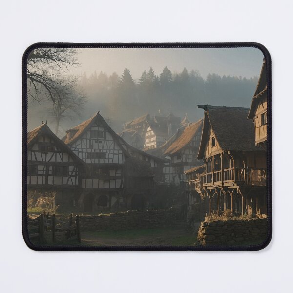 Item preview, Foggy Timber-Framed Medieval Village - Backlit and Rustic designed and sold by athanasioungr.