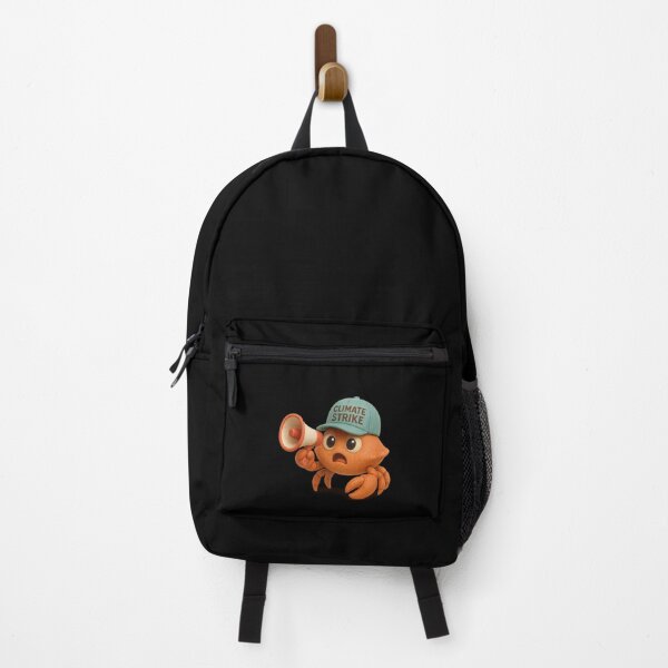 Item preview, Crab wearing a "Climate Strike" Hat holding a megaphone designed and sold by Moons Studio.