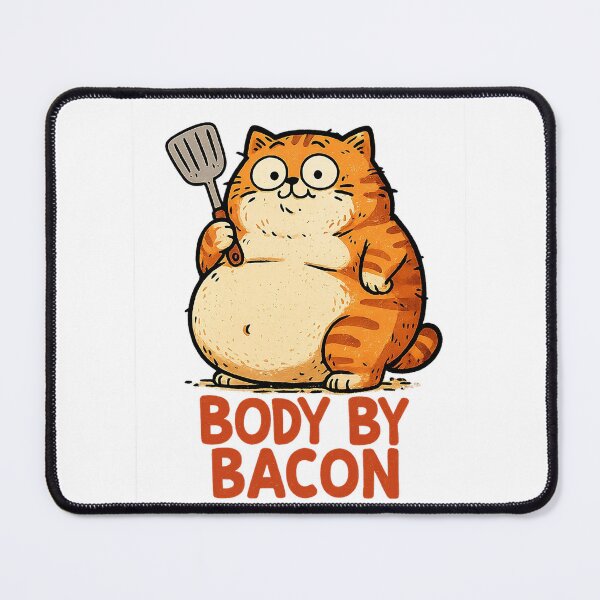 Item preview, Funny Chubby Cat Body By Bacon designed and sold by SnapLabDesigns.