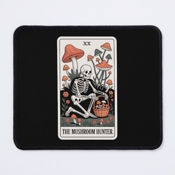 Item preview, The Mushroom Hunter Skeleton Foraging Tarot Card Design designed and sold by Blok45.