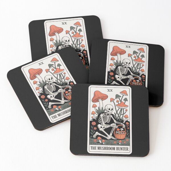 Item preview, The Mushroom Hunter Skeleton Foraging Tarot Card Design designed and sold by Blok45.
