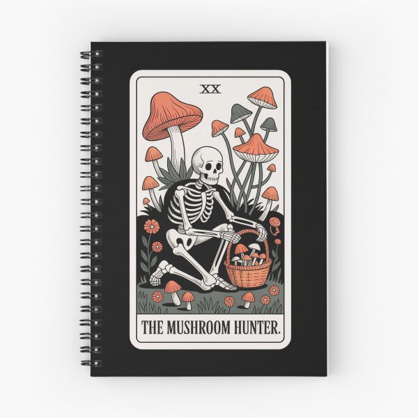 Item preview, The Mushroom Hunter Skeleton Foraging Tarot Card Design designed and sold by Blok45.