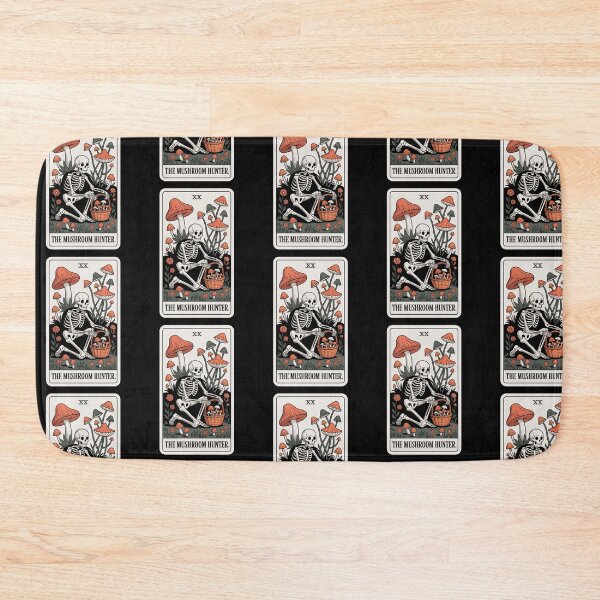 Item preview, The Mushroom Hunter Skeleton Foraging Tarot Card Design designed and sold by Blok45.