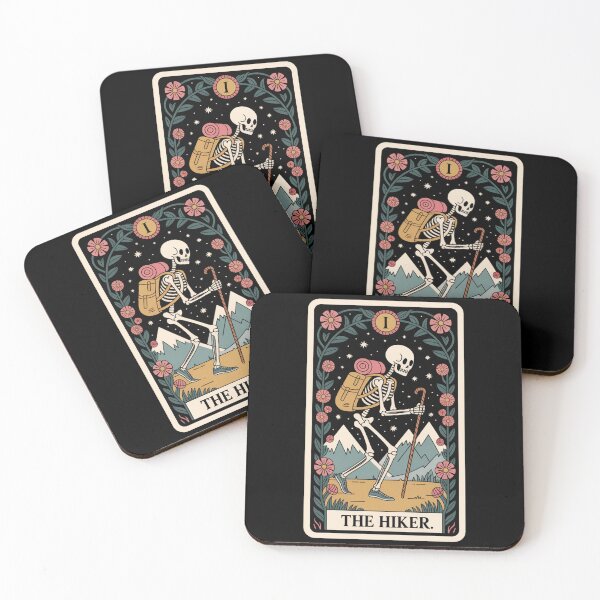 Item preview, The Hiker Skeleton Hiking Tarot Card Design designed and sold by Blok45.