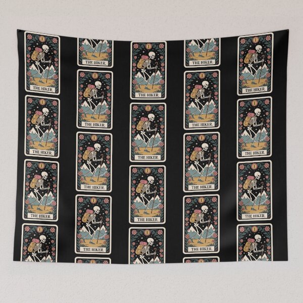 Item preview, The Hiker Skeleton Hiking Tarot Card Design designed and sold by Blok45.