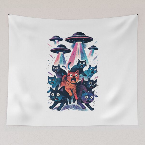 Item preview, Alien UFOs UFO Cat Cats Beaming Gift designed and sold by Pineapple-Tree.