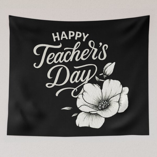 Artikelvorschau, Alles Gute zum Lehrertag – Elegante weiße Schrift mit Kaffeetassen-Illustration entworfen und verkauft von Design_Your_Day.