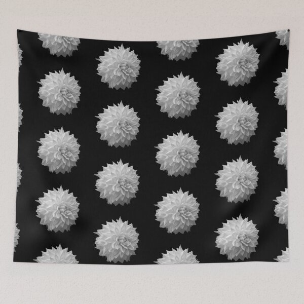 Item preview, Dinner plate Dahlia flower in black and white designed and sold by CEastwoodPhotos.