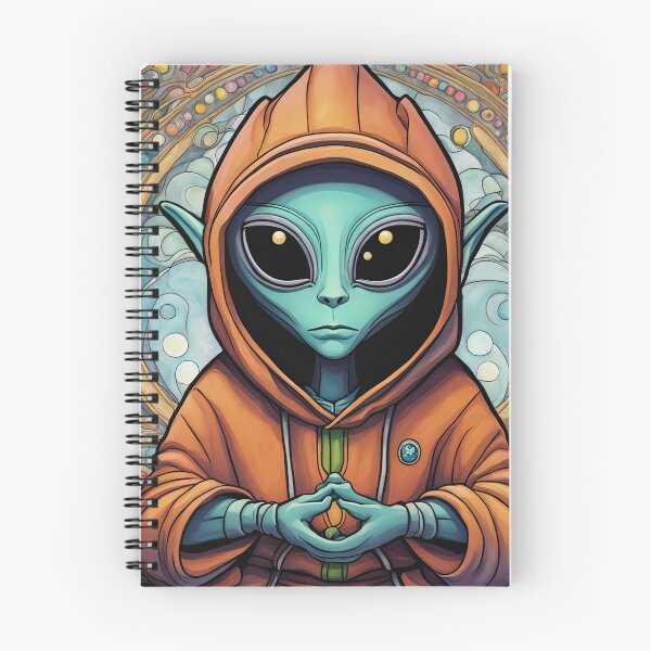 Item preview, Alien wearing a hoodie sitting in the lotus position meditating designed and sold by Colin Bentham.