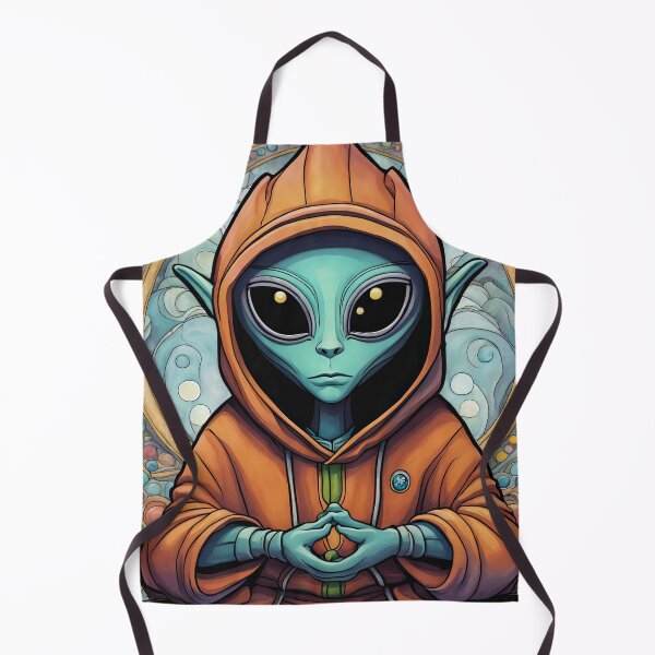 Item preview, Alien wearing a hoodie sitting in the lotus position meditating designed and sold by Colin Bentham.