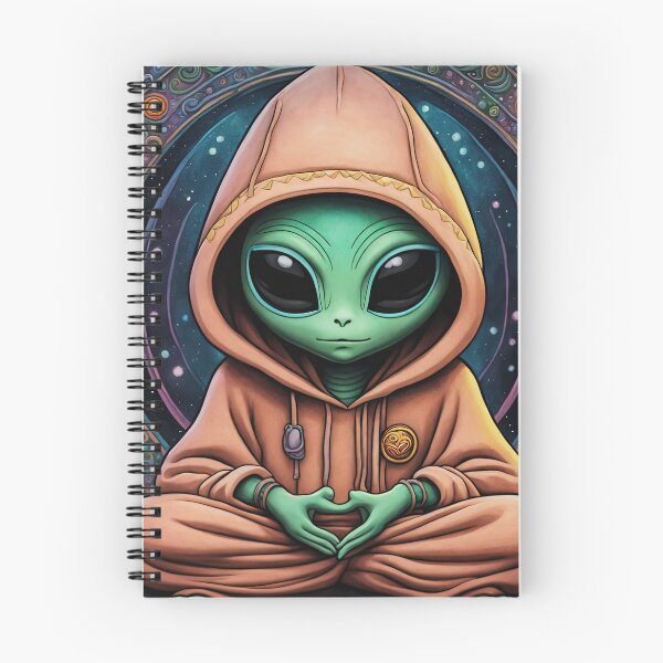 Item preview, Alien wearing a hoodie sitting in the lotus position meditating designed and sold by Colin Bentham.
