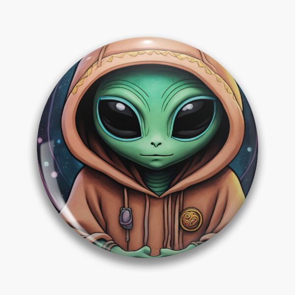 Item preview, Alien wearing a hoodie sitting in the lotus position meditating designed and sold by Colin Bentham.
