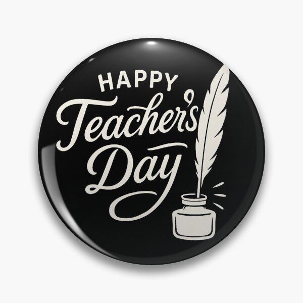 Item preview, Happy Teacher’s Day – Elegant White Script with An Inkwell Illustration designed and sold by Design_Your_Day.