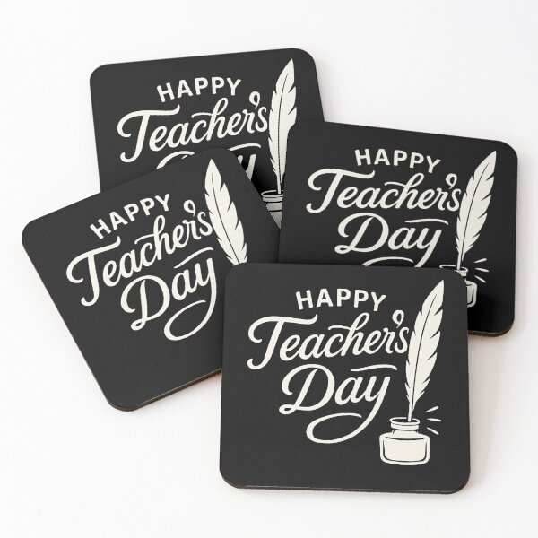 Item preview, Happy Teacher’s Day – Elegant White Script with An Inkwell Illustration designed and sold by Design_Your_Day.